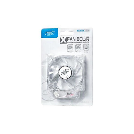 DEEPCOOL Xfan 80L/R Kırmızı Ledlı Kasa Fanı 80Mm