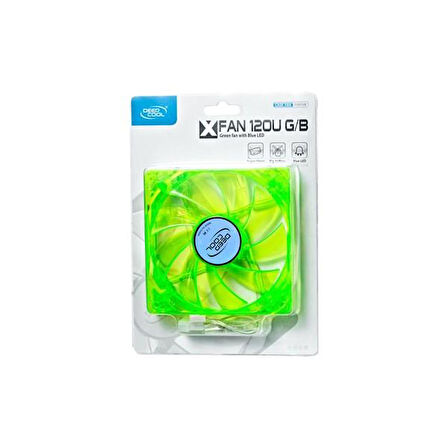 DEEPCOOL XFAN120U-G/B Yesıl Uzerıne Mavı Ledlı Kasa Fanı 120Mm