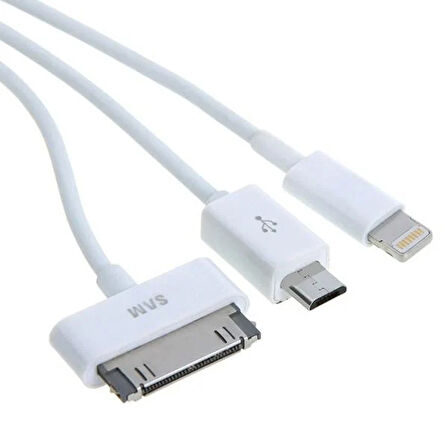 Codegen Apple iPhone 30 Pin / 8 Pin / Micro USB 20 Cm Şarj Kablosu CDG-CNV73