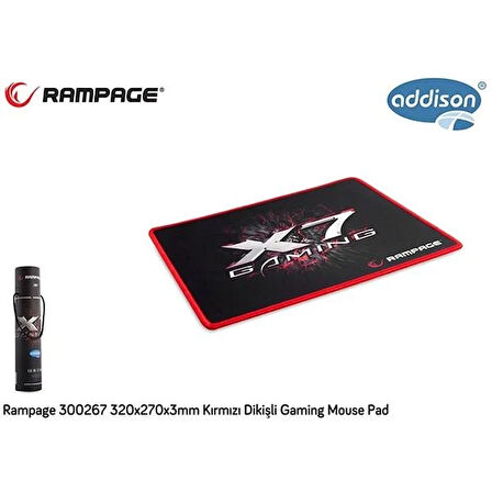 Addison Rampage 300267 320x270x3mm Kırmızı Dikişli Gaming Mouse Pad