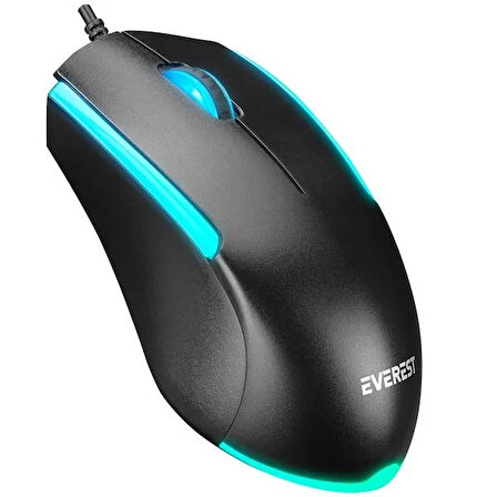 Everest KM-R59 FORZA PLUS Siyah Usb Rainbow Backlight Q Klavye + 1200 dpi Mouse Set