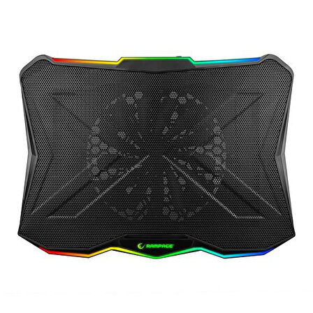Rampage AD-RC8 SHOWY Siyah 180mm Fan 15''-17'' RGB Işıklı Notebook Soğutucu Stand