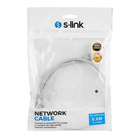 S-link SL-CAT606TR 0.6m Turuncu CAT6 Patch Kablosu