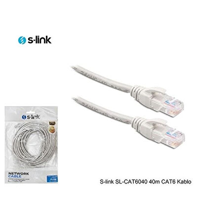 S-link SL-CAT6040 40m Gri CAT6 Patch Kablo
