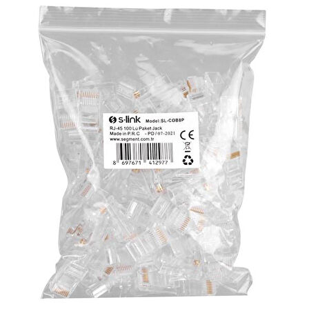 S-link SL-COB8P RJ-45 100 Lü Paket Jack