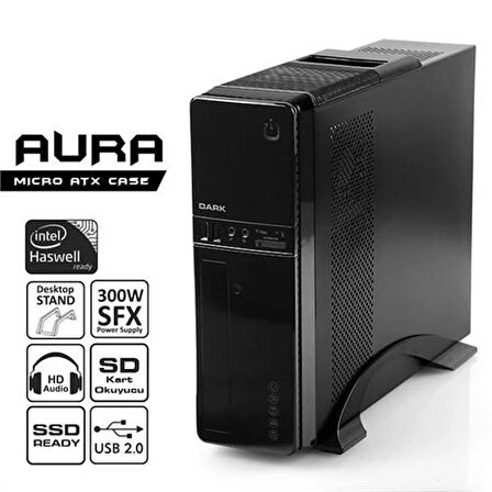 DARK 300W DKCHAURA300U3 STANDART SLIM ATX PC KASASI