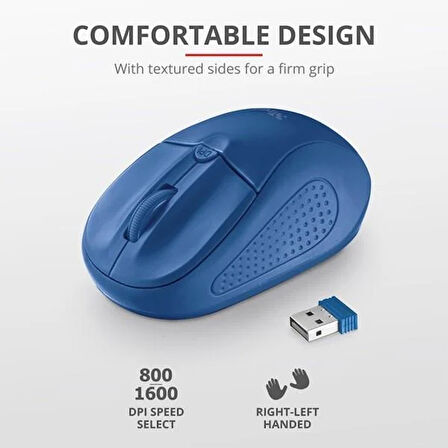 Trust Primo 20786 Usb 1600 Dpı Mavi Kablosuz Mouse