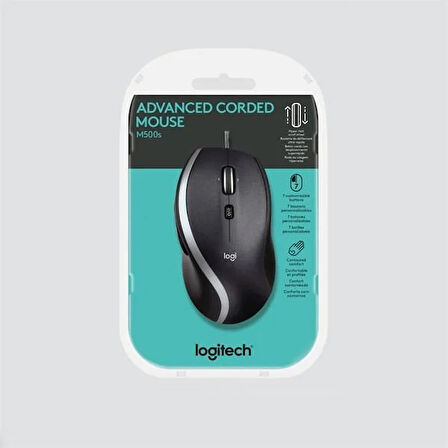 LOGITECH M500s Gelişmiş Kablolu Mouse - Siyah 910-005784