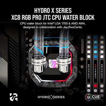 CORSAIR CX-9010020-Ww Hydro X Serisi XC8 RGB PRO CPU Su Bloğu JayzTwoCents Sürümü (1700/1200/AM4)