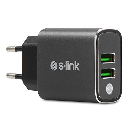 S-link Swapp SW-EHT36M 2 USB, 3.1A Metal Ev Sarj Cihazı ve Type-C Data + Sarj Kablosu
