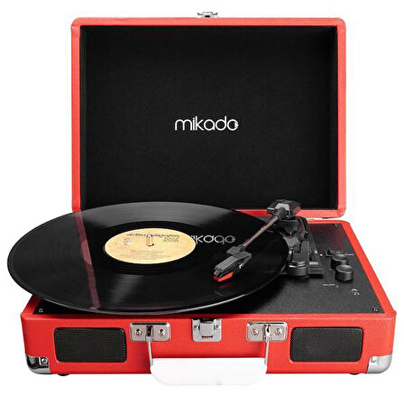 Mikado Nostalgia MN-P317 Kırmızı Pikap+Rca+Bluetooth Destekli Müzik Kutusu