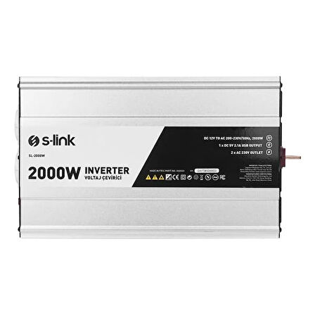 S-link SL-2000W 2000W DC12V-AC230V İnverter