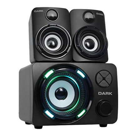 DARK DK-AC-SP214 2+1 11W Siyah 7 Farklı Renk Titreşimli LED Bluetooth Hoparlör