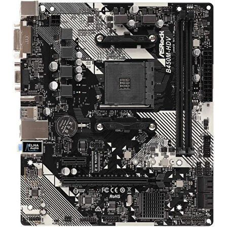 ASROCK B450M-HDV R4.0 DDR4 HDMI DVI PCIe 16X v4.0 AM4 mATX