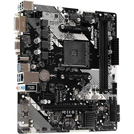 ASROCK B450M-HDV R4.0 DDR4 HDMI DVI PCIe 16X v4.0 AM4 mATX