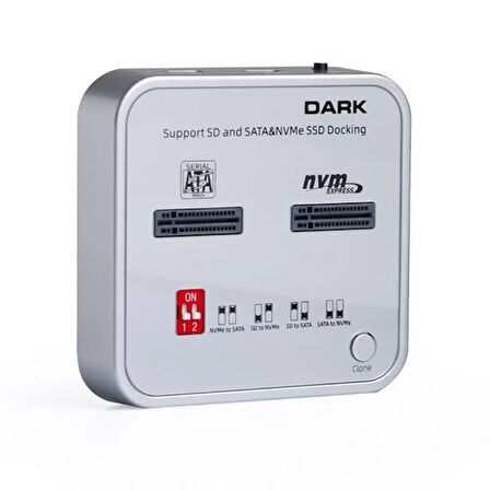 DARK DK-AC-DSDM2C M2 SSD Disk İstasyonu Klon ve SD Kart Destekli