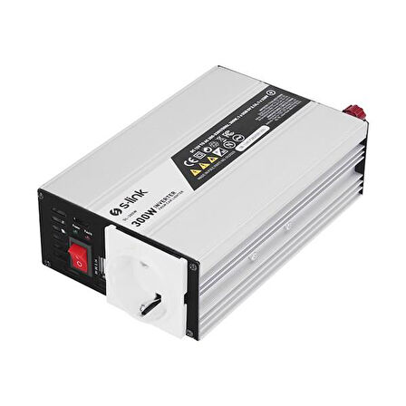 S-LINK SL-300W 300W DC12V-AC230V Çakmaktan Power Inverter