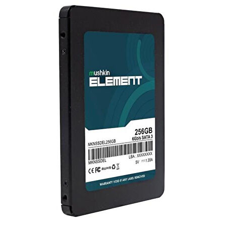 MUSHKIN 256GB ELEMENT MKNSSDEL256GB 500- 420MB/s SSD SATA-3 Disk