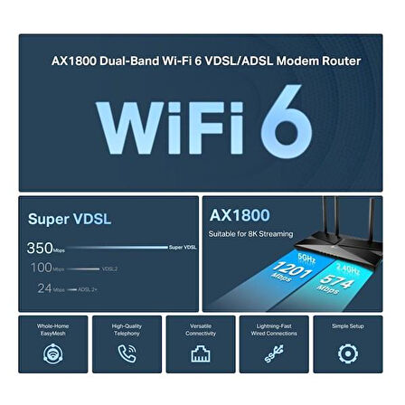TP-LINK ARCHER VX1800v AX1800 VDSL MODEM ROUTER