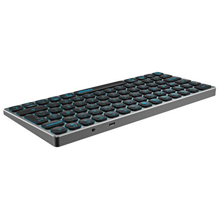 Everest KB-BT97 Siyah/Gri Bluetooth Ultra İnce+Şarjlı Q Mac/Win/Android/Ios Uyumlu Kablosuz klavye