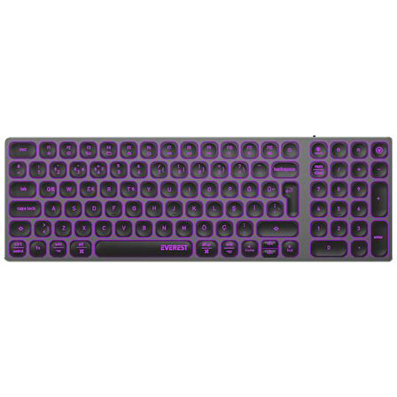 Everest KB-BT98 Beyaz/Gri Bluetooth Ultra İnce+Şarjlı Q Mac/Win/Android/Ios Uyumlu Kablosuz klavye