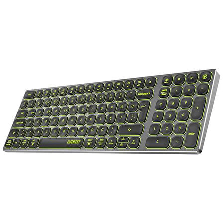 Everest KB-BT98 Beyaz/Gri Bluetooth Ultra İnce+Şarjlı Q Mac/Win/Android/Ios Uyumlu Kablosuz klavye