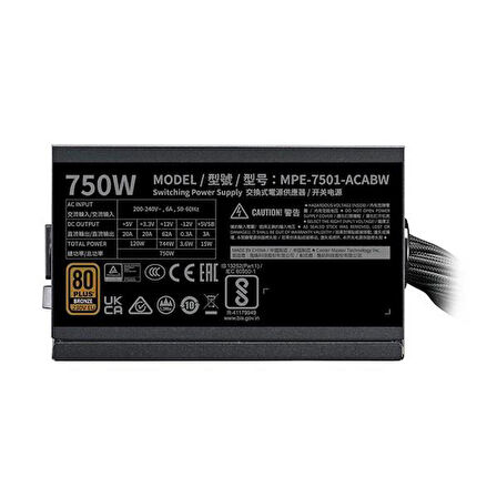 COOLERMASTER 750W 80+ BRONZE TD500 V2 TD500V2-KGNN75-STU GAMING EATX PC KASASI