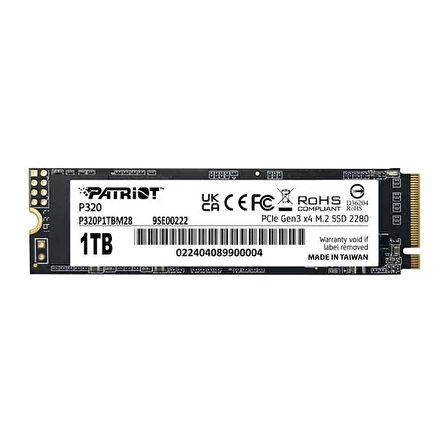 PATRIOT 1TB P320 P320P1TBM28 3000- 2200MB/s M2 GEN3 Disk