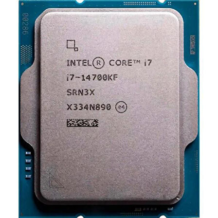 INTEL CORE i7 14700KF 61MB 12çekirdekli VGA YOK 1700p 125w Kutusuz+Fansız