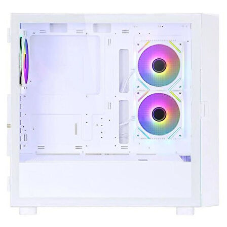 POWERBOOST PB-P4367BW 3-RGB FANLI LCD EKRANLI GAMING MID-TOWER PC KASASI BEYAZ