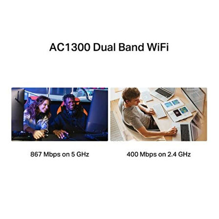 MERCUSYS MA30H AC1300 Yüksek Kazançlı Kablosuz Çift Bant USB Adaptörü