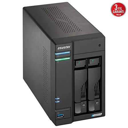 ASUSTOR AS6702T-8GB CELERON QC N5105 8GB RAM-2-diskli Nas Server (Disksiz)