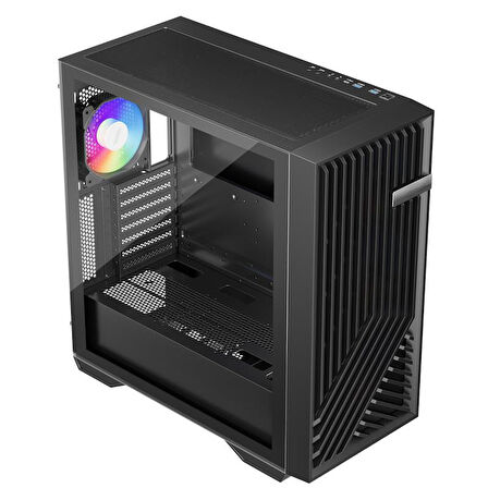 1ST PLAYER FD8 SİYAH 750W 80+ ARGB 6X12CM FAN TEMPERLİ CAM MESH USB 3.0 E-ATX KASA