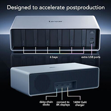 LEXAR PROFESSIONAL WORKFLOW LPWF800N-4A1NGL-Thunderbolt 4 Yukseltmesı Ve 6 Modul Yuvası