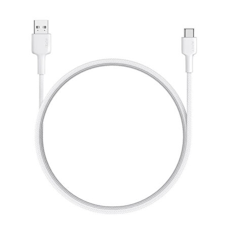 AUKEY CB-CD30-WH NAYLON ÖRGÜLÜ USB-A TYPE-C ŞARJ KABLOSU 0.9MT