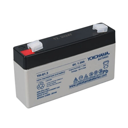 YOKOHAMA YH-61.3 6 VOLT - 1.3 AMPER AKÜ (98 X 25 X 52 MM)