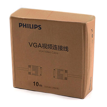 PHILIPS SWV6139B/93 SİYAH 3+6 ERKEK-ERKEK 15 PİN 10 METRE VGA KABLO