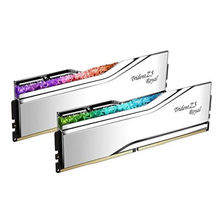 GSKILL 64GB (2X 32GB) DDR5 6400MHZ CL32 RGB DUAL KIT PC RAM TRIDENT Z5 ROYAL SILVER F5-6400J3239G32GX2-TR5S