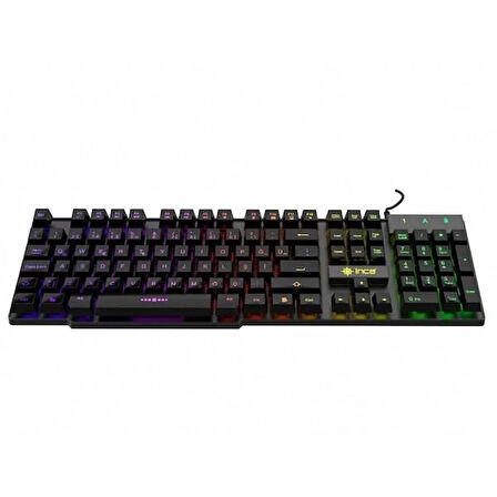 INCA IKG-449 Türkçe USB RAINBOW EFECT MEKANİK HİSLİ Siyah Oyuncu Klavye