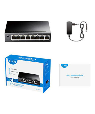 CUDY 8-Port Gigabit Metal  Switch