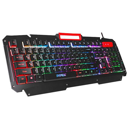 EVEREST KB-R800 METAFOR USB Gökkuşağı Aydınlatmalı Q Metal Yüzey Gaming Oyuncu Klavyesi