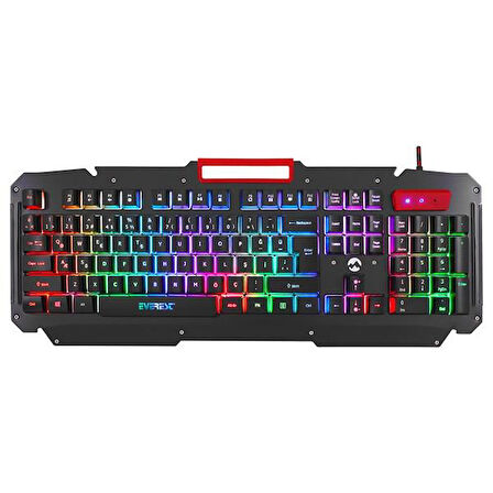 EVEREST KB-R800 METAFOR USB Gökkuşağı Aydınlatmalı Q Metal Yüzey Gaming Oyuncu Klavyesi