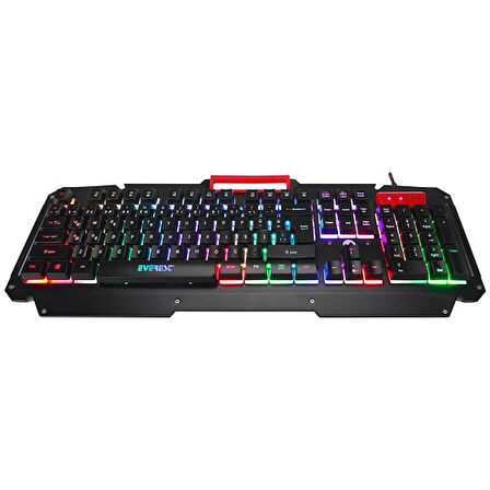 EVEREST KB-R800 METAFOR USB Gökkuşağı Aydınlatmalı Q Metal Yüzey Gaming Oyuncu Klavyesi