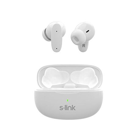 S-LINK EARDOPES SL-TWS08 Beyaz 4 Mikrofonlu Enc Dual Mıc. TWS 50/500mah BT Mikrofonlu Kulaklık