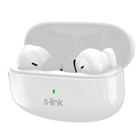 S-LINK EARDOPES SL-TWS08 Beyaz 4 Mikrofonlu Enc Dual Mıc. TWS 50/500mah BT Mikrofonlu Kulaklık