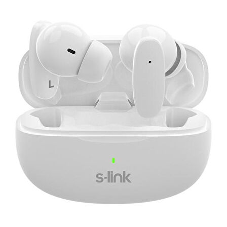 S-LINK EARDOPES SL-TWS08 Beyaz 4 Mikrofonlu Enc Dual Mıc. TWS 50/500mah BT Mikrofonlu Kulaklık