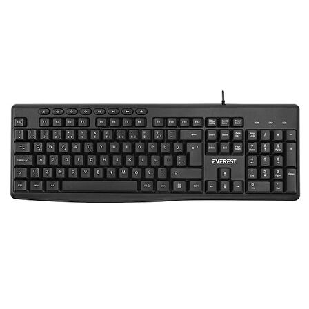 Everest KB-619 Siyah/Gri USB 2 Metre Bakır Kablolu Q Multimedia Klavye