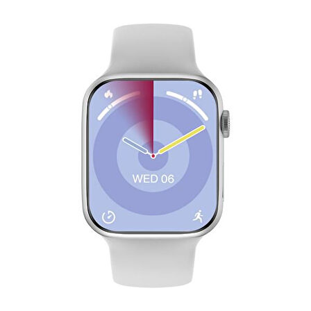 Hytech W99 Watch IOS ve Android Uyumlu MActive 2.05" inç Geniş Ekranlı Gümüş Akıllı Saat