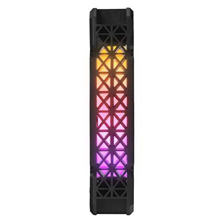 Rampage CROSS F20 38CFM 1200RPM 12cm Rainbow 3P+4P Molex Soketli Siyah Kasa Fanı