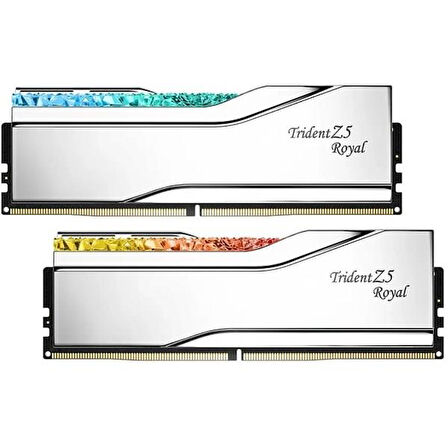 GSKILL 64GB (2X 32GB) DDR5 6000MHZ CL28 RGB DUAL KIT PC RAM TRIDENT Z5 ROYAL SILVER F5-6000J2836G32GX2-TR5S